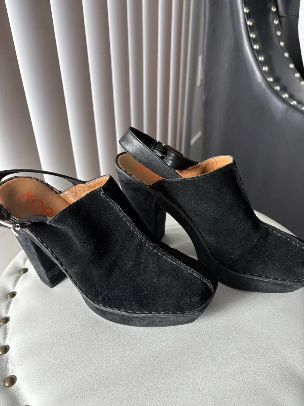 Michael Kors Black Suede Slingback Platform clog - Women